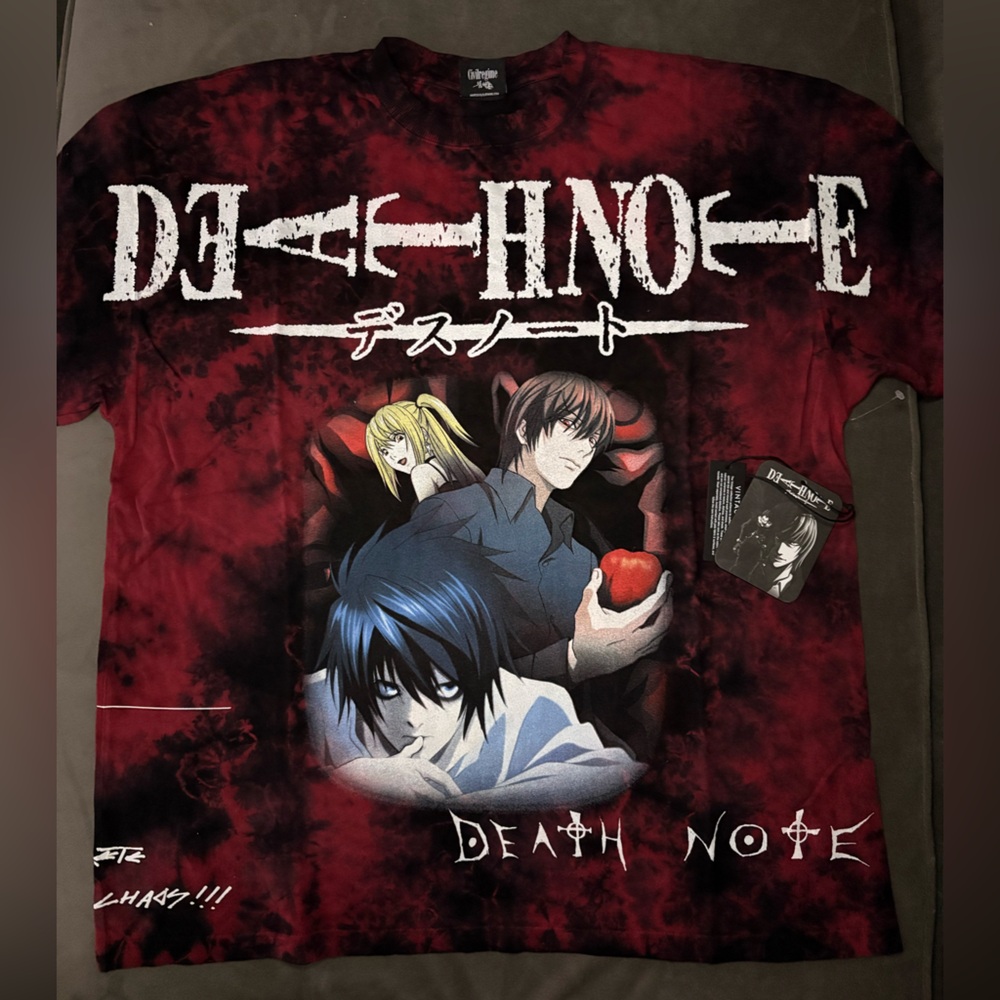 Civil Regime x Death Note Lava Wash Graphic Tee Red Black Size XL